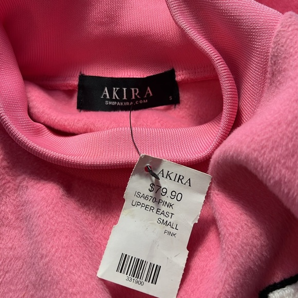Akira NWT Size S Ultra Obsession Pink Barbie Ruffle Puff Sleeve Fleece Top (485) - Picture 8 of 11